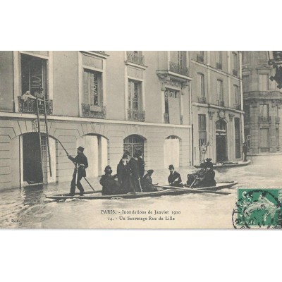 Paris - Inondations de Janvier 1910 - Rue de lille